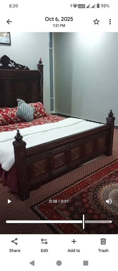 king size bed wooden shesham