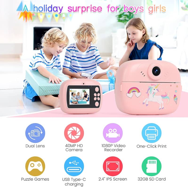 Children's Creative Instant print Camera Multifunctional Camera 3