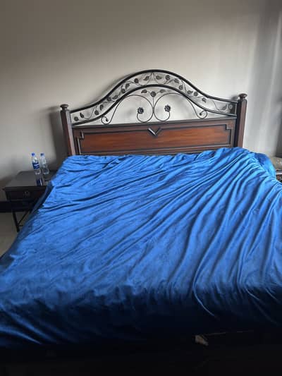 Rod Iron Wooden Bed