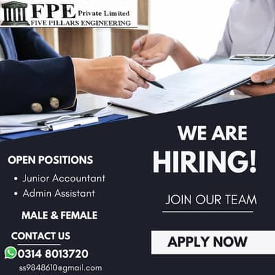 Junior Accountant ||  Admin Assistant || Male & Female Jobs