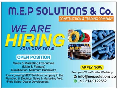 Sales & Marketing Executive Required (Male / Female)