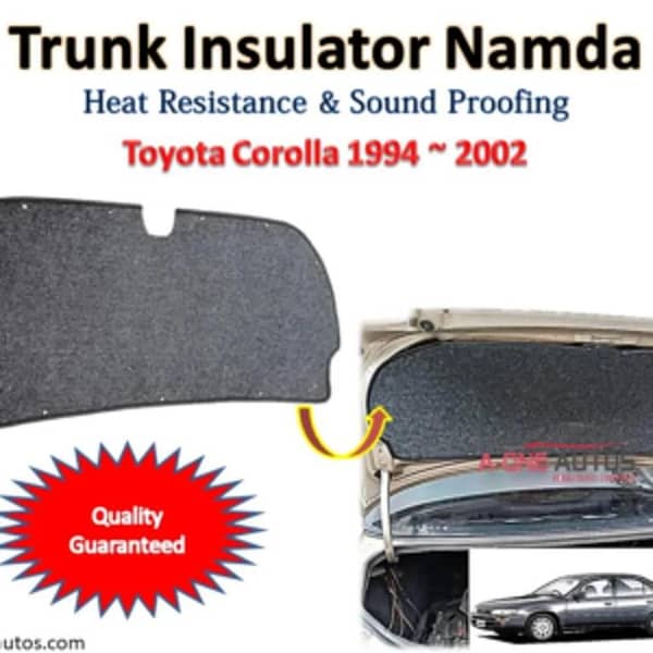 Diggi Namda Trunk LID liner cover for Toyota Corolla 1991-2002 with clips