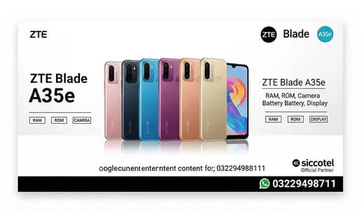 zte a35e Blade Circe (Official Partner)6GB RAM,whole sale rate,mobile