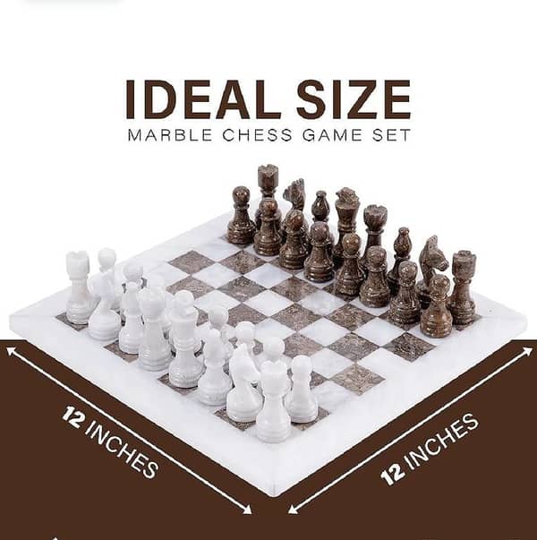 Handcrafted Luxurious Marble Chess Set (30cm x 30cm) for Chess Enthusiasts