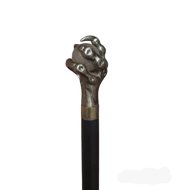 Creative Ball-Shaped Walking Stick for Seniors with Metal Knob