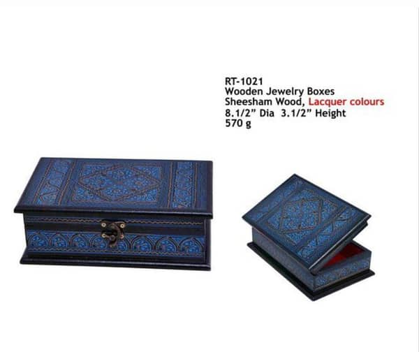 Lacquer Art Wooden Jewelry Box - Handmade Naqshi Design