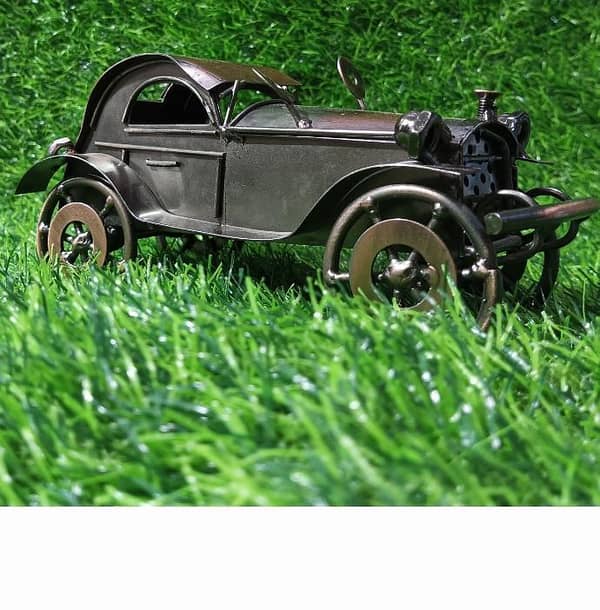 Handmade Vintage Metal Car Model - Antique Mini Collectible Toy for Home Decor
