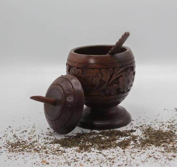 Handmade Wooden Sugar and Pepper Container Pot - Beautifully Carved