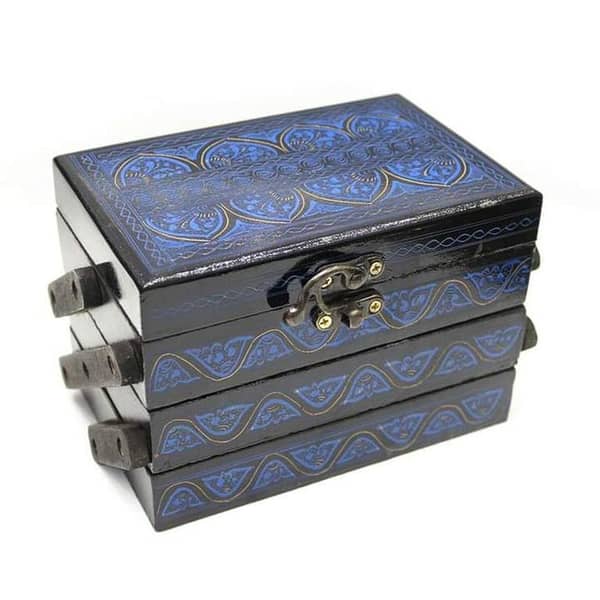 Naqshi Art Multi-Layer Jewelry and Makeup Box - Wooden Lacquer Design