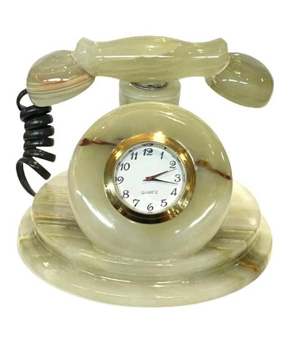 Colorful Marble Phone Clock by Marble - Unique Timepiece for Home and Office