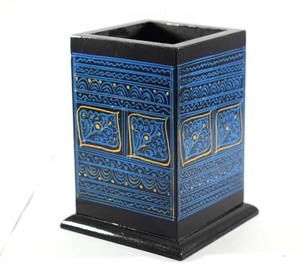 Naqshi Art Lacquer Wooden Holder for Pens and Brushes