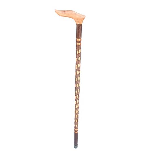 Handmade Black Wooden Walking Stick for Men and Women