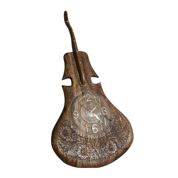Wooden Guitar Clock - Handmade Guitar-Shaped Wall Clock for Home Decor