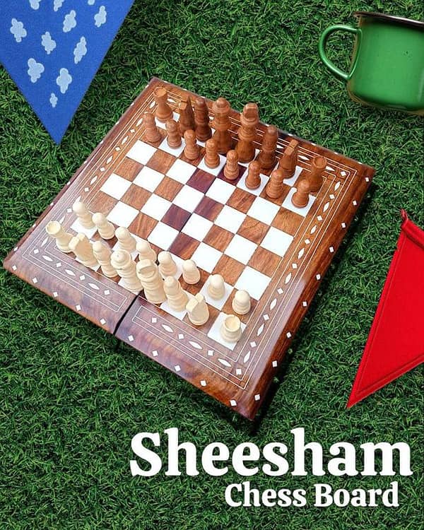 Handmade Sheesham Wood Chess Set - Creative Wooden Chess Board
