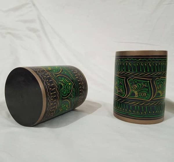 Handmade Naqshi Art Wooden Pen and Brush Holder