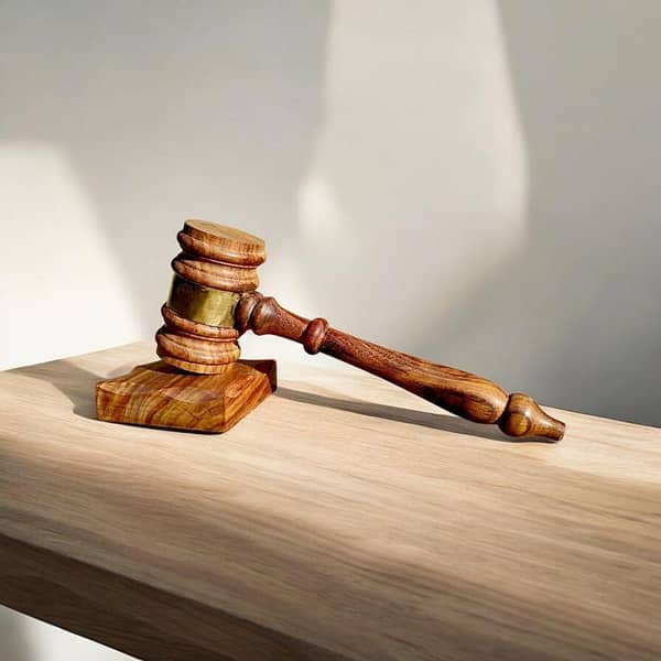 Handcrafted Sheesham Wood Gavel with Brass Detailing