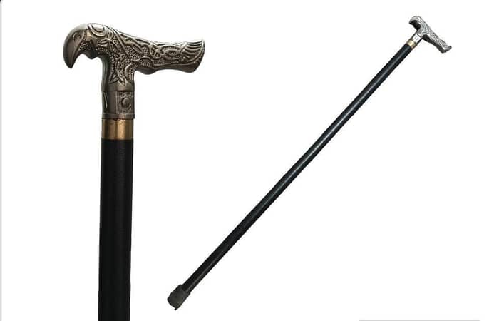 Parrot Walking Stick - Luxury Metal Knob Walking Cane for Elders and Outdoor Use