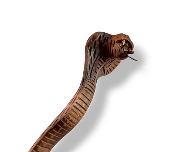 Wooden Snake-Shaped Walking Cane - Functional Walking Stick for Seniors and Outdoor Use