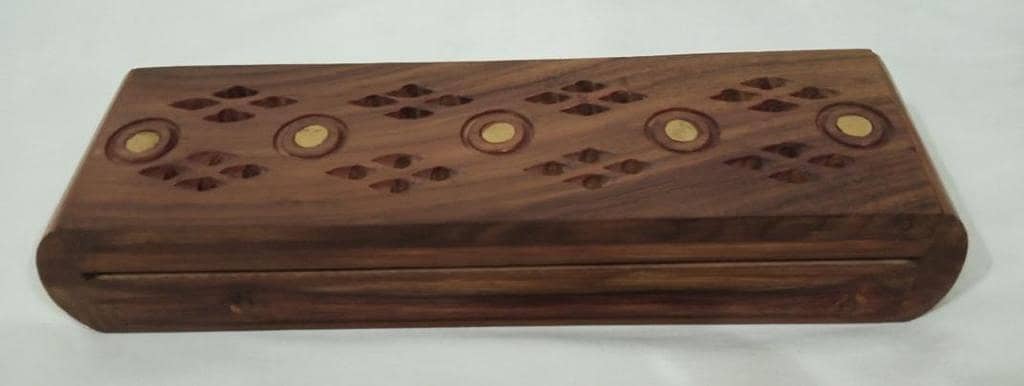 Wooden Geometry Box with Pen and Pencil Storage