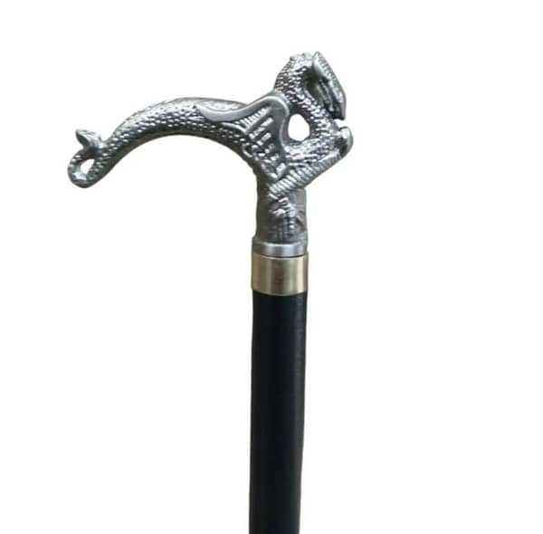 Dragon-Shaped Metal Walking Stick and Cane