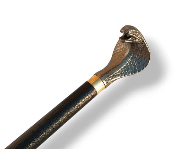 Handmade Metal Snake Walking Cane - Stylish and Functional 36-Inch Stick