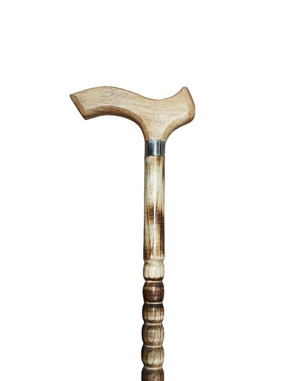 Wooden Walking Stick for Elders - Beautiful Brown Cane for Outdoor Use