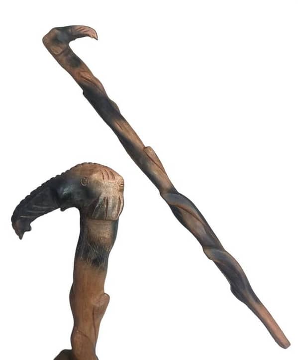 Elephant Trunk Shape Wooden Walking Stick, Luxury Walking Cane