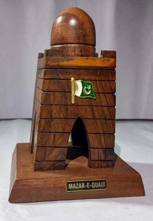 Mz Quaid Wooden Desk Organizer - Handmade Historical Souvenir for Office