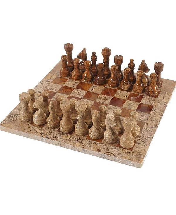 Handmade Antique Marble Chess Set - Professional 16 x 16 Inch Game