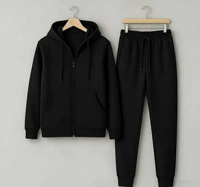 fleece plain hoodie track suite