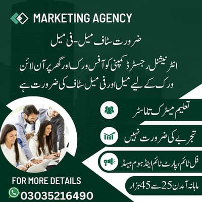 male and female staff required