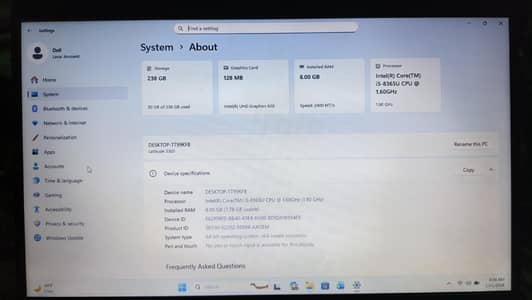 Dell latitude Laptop 5300 offcial 8GB RAM ddr4 | 256GB SSD |10/10  Cnd