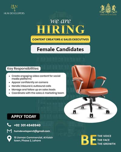 Female Content Creator & Sales Executive