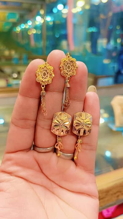 gold tops earrings ring bale