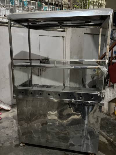 fries counter size 4x2 with 8mm shisha on 3 sides