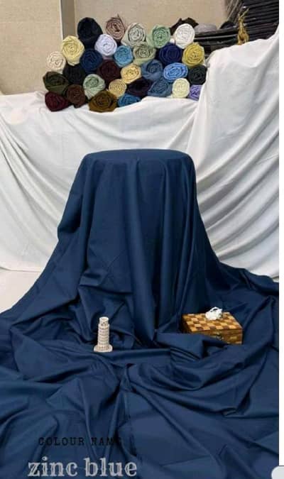 unstitched clothes for men ( zinc blue)