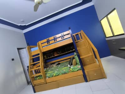 wooden kid's bed