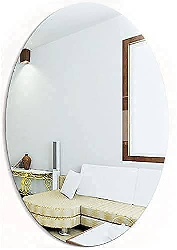 Oval Wall Mirrors Made of Acrylic, Easy Self-Adhesion Flexible, Frameless Plastic Mirrors Perfect for Home, Suitable for Bathrooms, Living Rooms, 30X20cm.