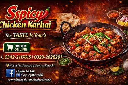 Freshly Prepared Sspicy Chicken Karhai | Takeaway & Order.