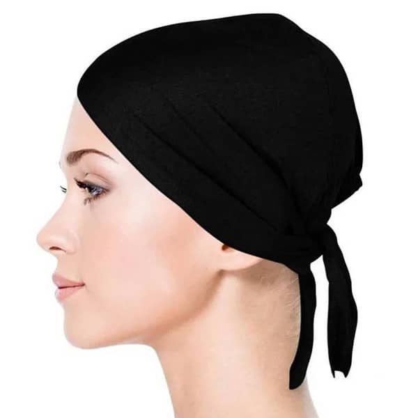 Tube Cap Plain Inner Hijab Caps - Soft Cotton Jersey, Black, Comfortable for Casual Wear