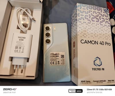 CAMON 40 PRO WARRANTY FULL NEW GLACIER WHITE COLOUR