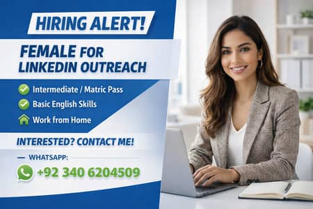 Work From Home – LinkedIn Assistant (Female)