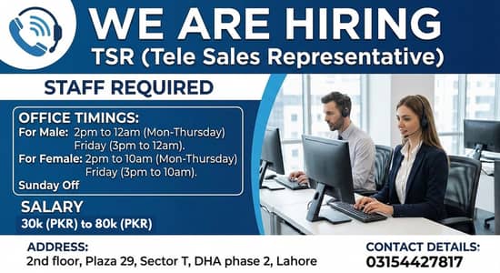 TeleSales Staff Required || Sales Jobs || Call Center Jobs