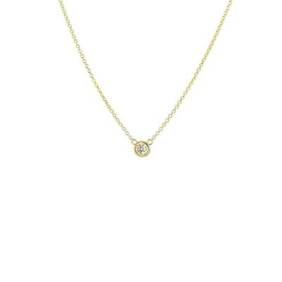Elegant Single Diamond Zircon Pendant Necklace - Titanium Steel