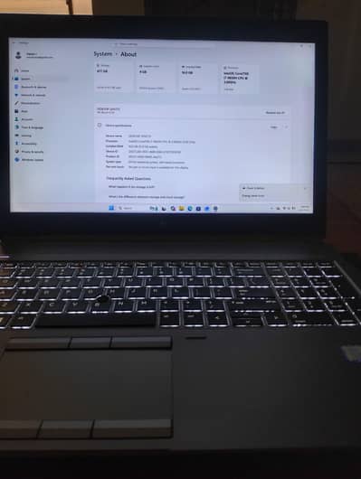 HP Z Book 15 G6 core i7 9th Generation H series