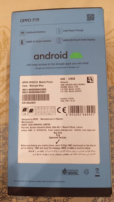 I'm selling my oppo f19 phone for sale