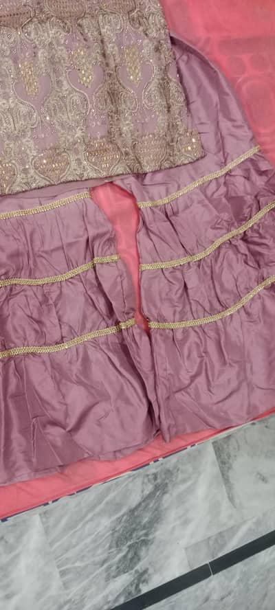 tea pink sharara shirt