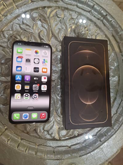 iPhone 12 pro max 256gb gold with box and sim time available