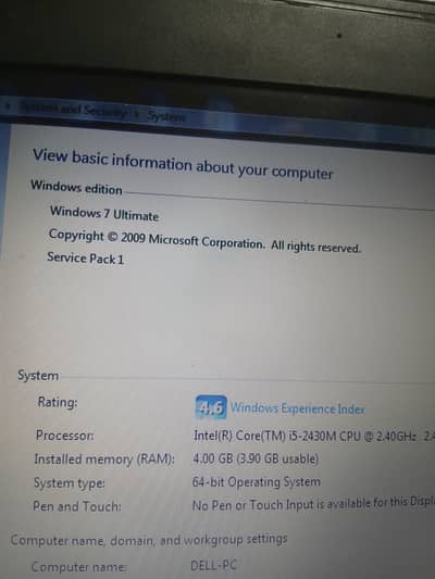 Laptop dell 4/64 gb