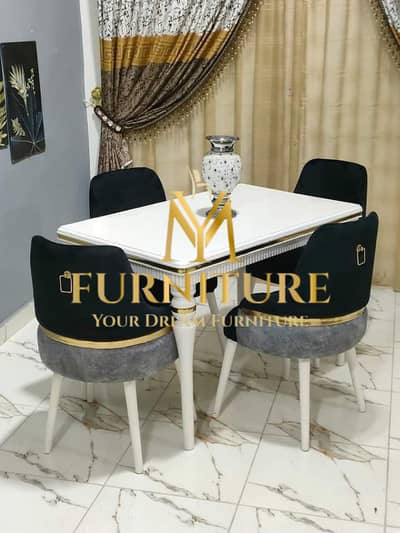 4 Seater Dinning Set - Dinning Table - Wooden Glass Top - Manufacture